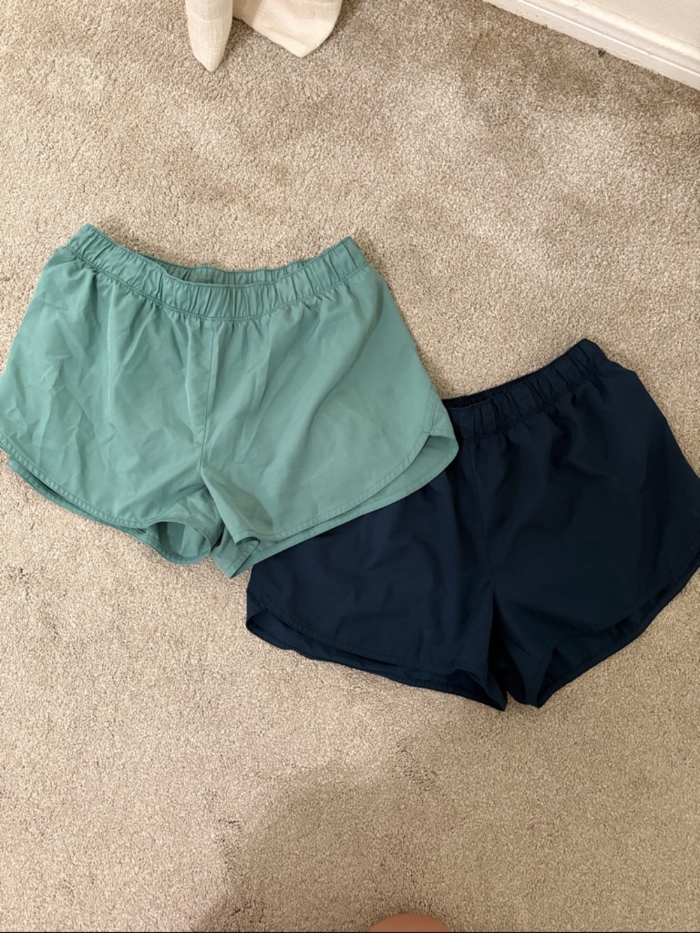Old Navy Mint Green and Navy Athletic Shorts Duo Dolphin Hem
